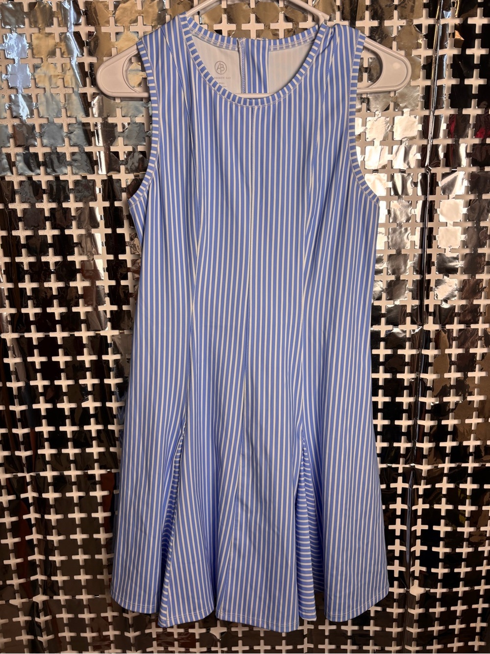Addison Bay Blue and White Striped Midi Dress